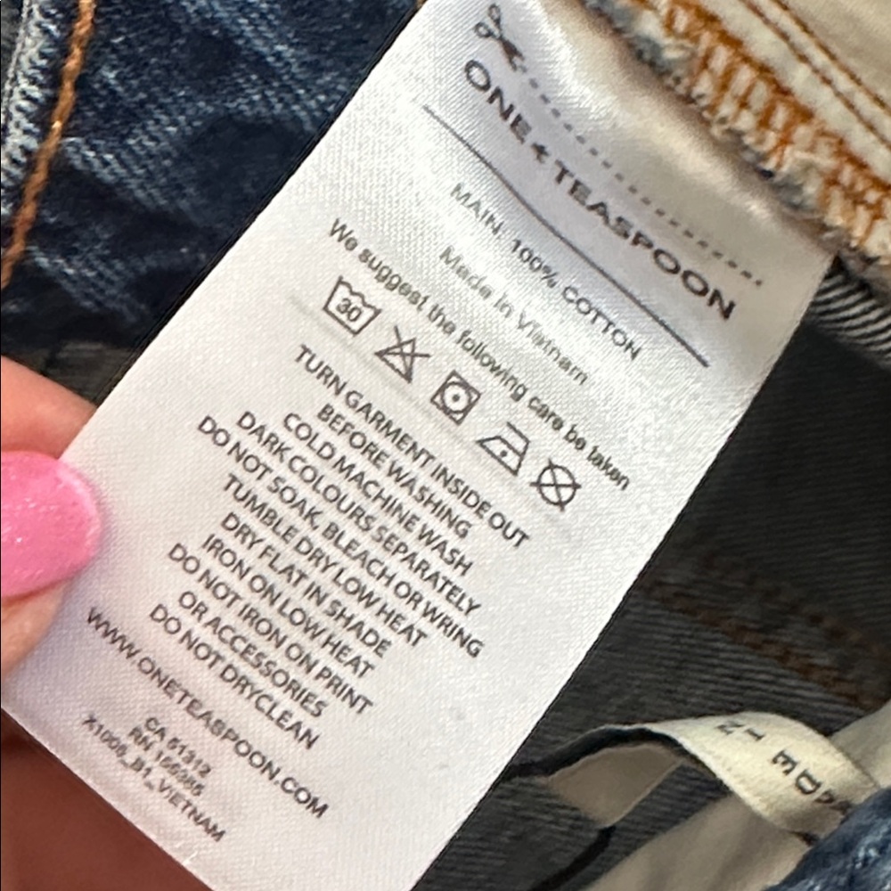 New! ONE TEASPOON PACIFICA BONITAS destroyed shorts denim 27 - Picture 12 of 12